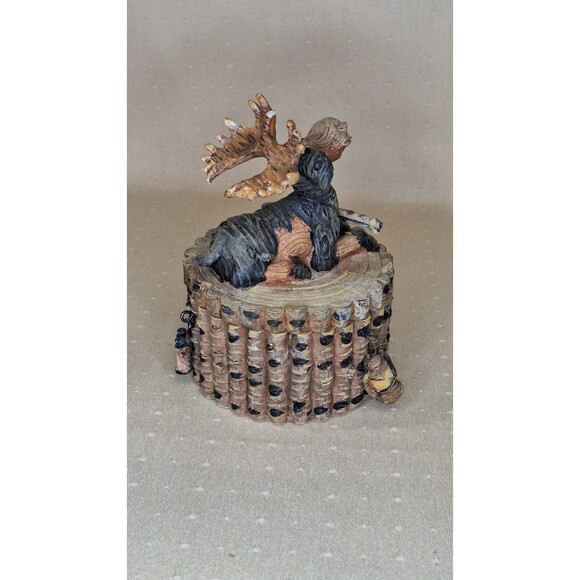 Moose Trinket Box Lodge Woodland Hunting Decor Rare Jewelry Box - Picture 8 of 11